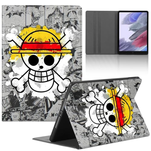 Tablet Hülle für Samsung Tab S7 FE /S8+ 2022 X800/X806 /Tab S7 + T970/T975 12.4'', Anime Gear 5 Squelette Junge Cover, Schutzhülle PU Leder Flip Verstellbar Ständer Tablet Folio von LunarDrift