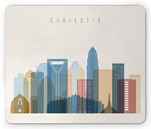 Lunarable North Carolina Mauspad, Charlotte Downtown Skyscrapers Urban Area Digital Global City United States, rechteckiges, rutschfestes Gummi-Mauspad, Standardgröße, mehrfarbig Lunarable North Carolina Mauspad, Charlotte Downtown Skyscrapers Urban Area Digital Global City United States, rechteckiges, rutschfestes Gummi-Mauspad, Standardgröße, mehrfarbig von Lunarable