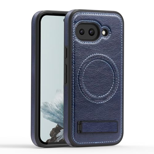 Lunivop Schutzhülle für Google Pixel 9a hülle, Leder, kompatibel mit Magsafe kabellosem, magnetischer Standfunktion, Funda para Google Pixel 9a 15,7 cm (6,285 Zoll), 5G 2025, robust, Blau von Lunivop