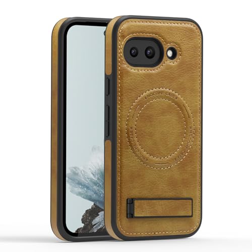 Lunivop Schutzhülle für Google Pixel 9a hülle, Leder, kompatibel mit Magsafe kabellosem, magnetischer Standfunktion, Funda para Google Pixel 9a 15,7 cm (6,285 Zoll), 5G 2025, robust, Braun von Lunivop