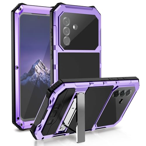 Lunivop Schutzhülle für Samsung Galaxy A56 5G hülle/Galaxy A36 5G hülle, Metall Schwerlast Panzer, [mit Fingerabdruck-ID] Eingebaute Displayschutz, Ständer Handyhülle Ganzkörper Robustes, Violett von Lunivop