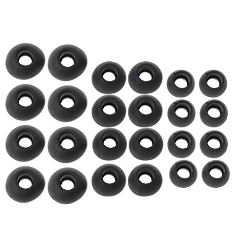 Autone 12 Paar (S/M/L) weiche Silikon-Ersatz-Ohrstöpsel für Kopfhörer (schwarz) von Lunji
