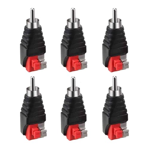 6 STK RCA Cinch Adapter, Schraubbarer RCA Stecker ohne Löten, High Low Adapter, für Subwoofer Lautsprecher AV Video Audio Balun für CCTV 6 STK RCA Cinch Adapter, Schraubbarer RCA Stecker ohne Löten, High Low Adapter, für Subwoofer Lautsprecher AV Video Audio Balun für CCTV von Lunpog