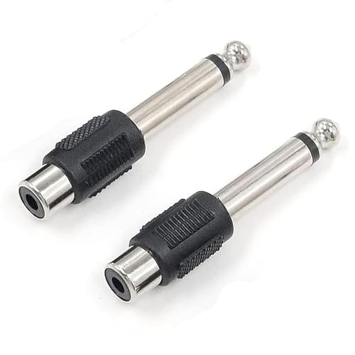 Lunpog 2 Stück Cinch Klinke Adapter,Audio Adapter 6,35mm Klinke Stecker auf 3,5mm Klinke Buchse,Chinch auf Klinke Stecker 3 5 Adapter,Klinkenstecker Adapter,6 35 Klinke auf 3 5 Klinke von Lunpog
