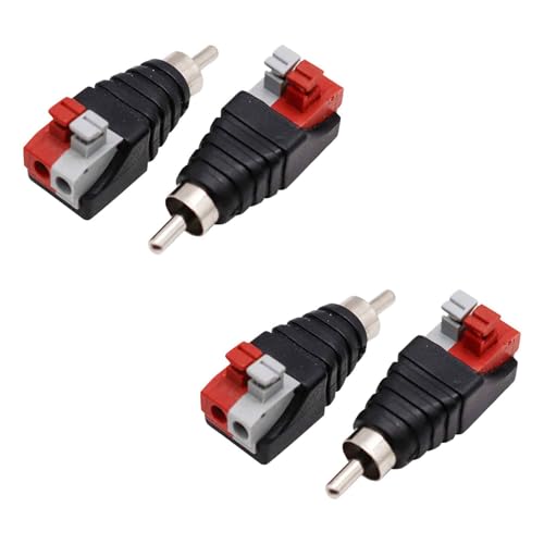 Lunpog 4 Stück RCA Cinch zu Lautsprecher Kabeladapter Subwoofer Lautsprecher Phono Cinch-Stecker zu AV 2 Schraubklemme Video Audio Federpresse Typ Balun für CCTV Lunpog 4 Stück RCA Cinch zu Lautsprecher Kabeladapter Subwoofer Lautsprecher Phono Cinch-Stecker zu AV 2 Schraubklemme Video Audio Federpresse Typ Balun für CCTV von Lunpog