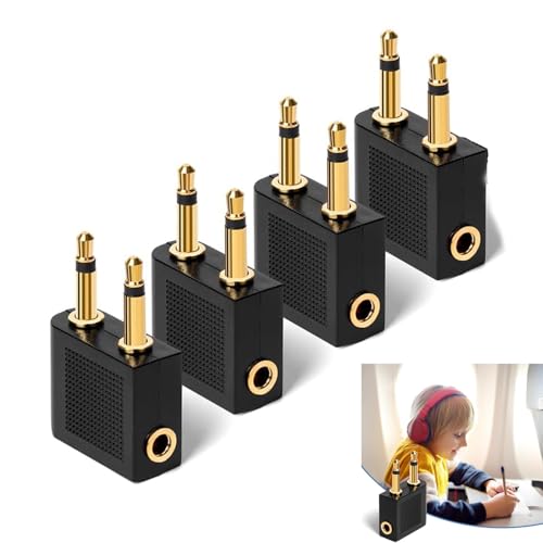 Lunpog Flugzeug Adapter Kopfhörer, 4 Stück Gold überzogen Flugzeug Adapter, auf 3,5 mm Klinkenbuchse, Airplane Flight Kopfhörer Adapter für Alle Airlines In-Flight Media Systemen Lunpog Flugzeug Adapter Kopfhörer, 4 Stück Gold überzogen Flugzeug Adapter, auf 3,5 mm Klinkenbuchse, Airplane Flight Kopfhörer Adapter für Alle Airlines In-Flight Media Systemen von Lunpog