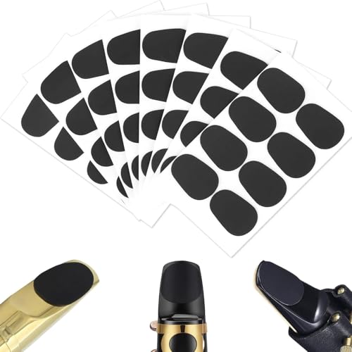 Mundstückkissen,16 Stück Bissgummi Klarinette, 0.8mm Alt-Tenor-Saxophon-Klarinette-Mundstück-Kissen, für Anfänger, Saxophone und Klarinetten (Schwarz) von Lunpog