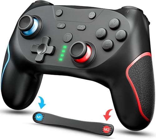 Lunriwis Controller für Switch/Switch Lite/Switch OLED, Wireless Controller für Switch Pro mit Aufwachen mit 6-Achsen Gyroskop Double Shock Turbo 600mAh für 10-12 Stunden von Lunriwis