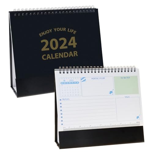 Lunriwis Tischkalender 2024 Monatskalender,Kalender 2024 Tischkalender,Stehkalender 2024,Wochenkalender im Querformat, ideal für mehr Organisation und Produktivität von Lunriwis