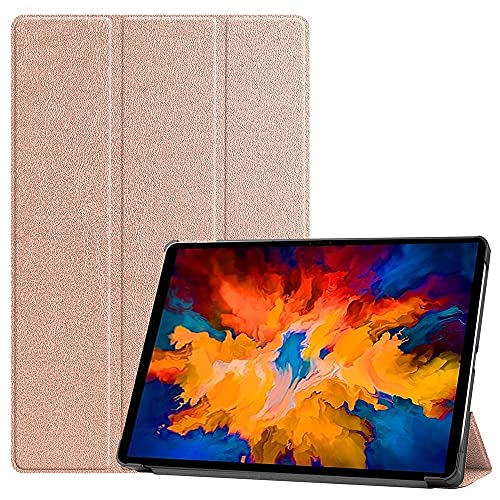 3-Falten Schleppcover Hülle - Passend für Lenovo Tab P11 Pro - Pink Gold von Lunso