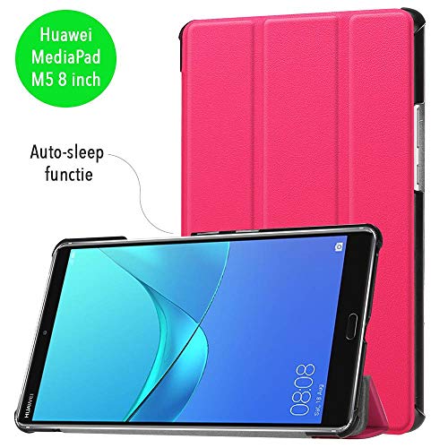 3-Folding Sleep Cover Hülle - Passend für Huawei MediaPad M5 8.4 inch - Pink von Lunso