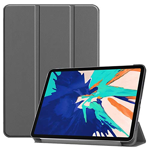 3-Folding Sleepcover Hülle - Passend für iPad Pro 12.9 Zoll (2020) - Grau von Lunso