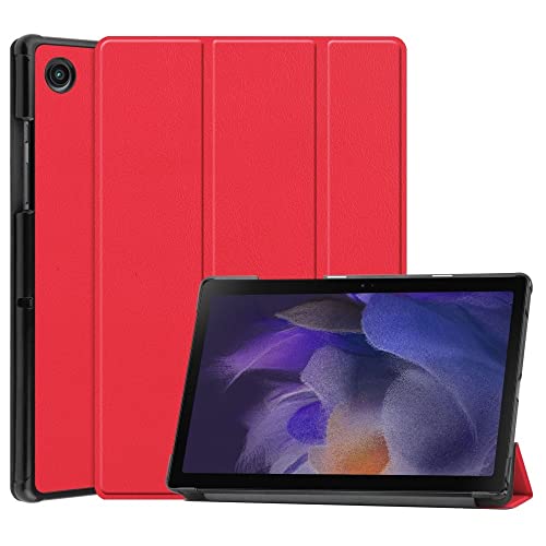 3-Klapp Sleep Cover Hülle - Passend für Samsung Galaxy Tab A8 (2021) - Rot von Lunso