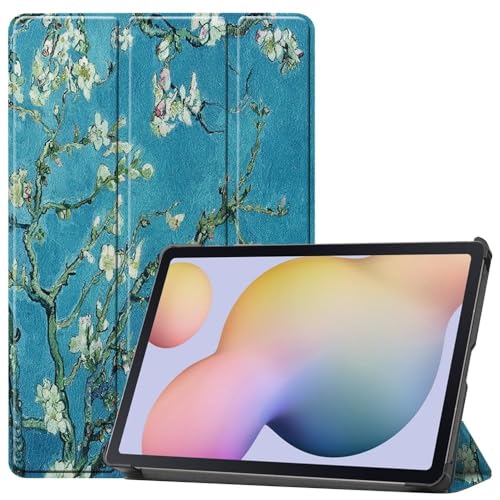 3-Klapp Sleep Cover Hülle - Passend für Samsung Galaxy Tab S7 / Tab S8 - Van Gogh Mandelblüte von Lunso