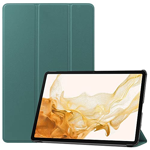 3-Klapp Sleep Cover Hülle - Passend für Samsung Galaxy Tab S7 Plus/Tab S8 Plus - Grün 3-Klapp Sleep Cover Hülle - Passend für Samsung Galaxy Tab S7 Plus/Tab S8 Plus - Grün von Lunso