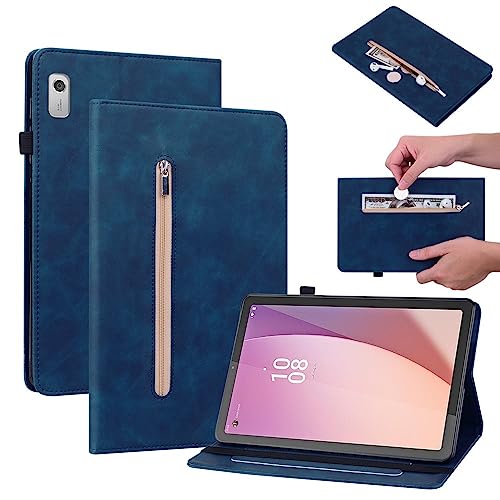 Lunso - Geeignet für Lenovo Tab M9 (9 Zoll) - Luxus Bookcase - Dunkelblau von Lunso