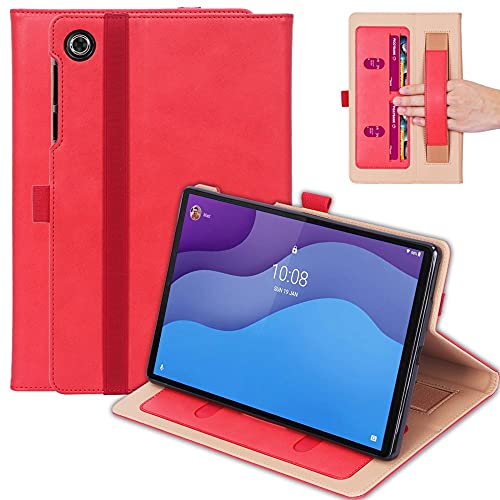 Luxus Stand Flip Cover Tasche - Passend für Lenovo Tab M10 HD Gen 2 (2. Generation)- Rot von Lunso