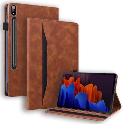 Luxus Stand Flip Sleep Cover Hülle - Passend für Samsung Galaxy Tab S7 / S8 - Braun von Lunso