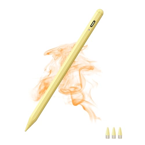Active Stylists-Stifte für Touchscreens, kapazitiver magnetischer Stylus mit Pom-Spitze, hohe Empfindlichkeit und Präzision, Eingabestift für Pro/Air/Mini/iPhone/Samsung/Android und andere-Gelb von Luntak