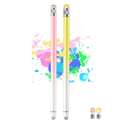 Luntak Tablet Pen Stylus 2 in 1 Sensitivity & Precision Phone Pencil 2 Pack Stylus Pens for Touch Screens with 4 Extra Tip, Capacitive Stylus Pen for iPhone/Pad Pro/Mini/Air/Samsung Galaxy and so on von Luntak