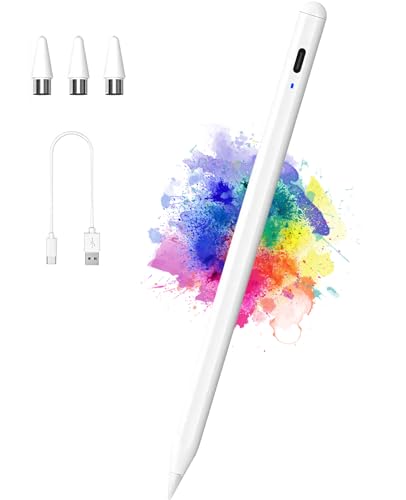 Stylus Stift für Touch Screens POM Tip Tablet Pen Wiederaufladbarer Pad Stift Capacitive Magnetic Tablet Stift für iPad/Pro/Air/Mini/Samsung Galaxy/Huawei/iOS/Android/Tablets-Weiß von Luntak