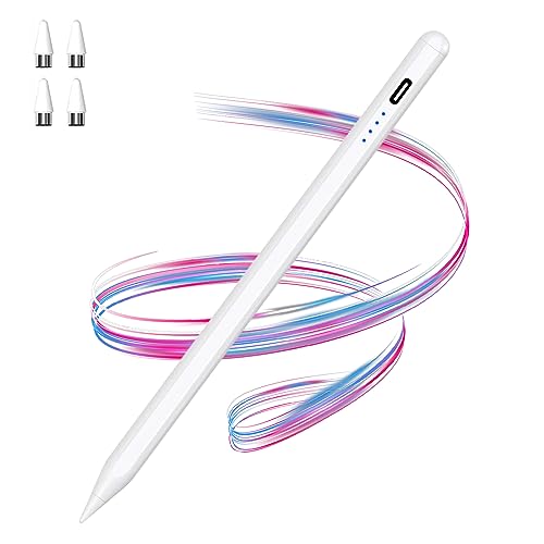 Universeller Stylus Stift für Touch Screens POM Spitze Magnetischer iPad Stift Tablet Stift für alle Tablets,Stift für iPad/Pro/Air/Mini/Samsung/iOS/Smartphone und Tablet Geräten-Weiß von Luntak