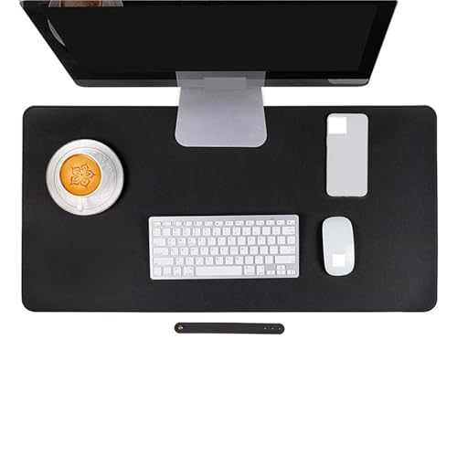 Schreibtischunterlage Schutz PU Schreibtisch Matte Große Größe Büro Wasserdichte Maus Pad XXL Desktop Gaming MousePad Maus Matte Computer Zubehör(Black,80x40 cm) von LuoAXINN