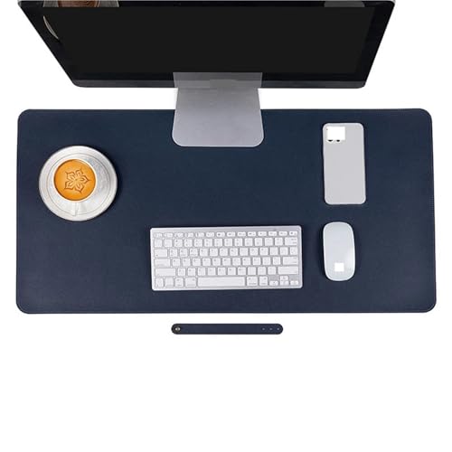 Schreibtischunterlage Schutz PU Schreibtisch Matte Große Größe Büro Wasserdichte Maus Pad XXL Desktop Gaming MousePad Maus Matte Computer Zubehör(Blue,90x45 cm) von LuoAXINN