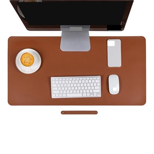 Schreibtischunterlage Schutz PU Schreibtisch Matte Große Größe Büro Wasserdichte Maus Pad XXL Desktop Gaming MousePad Maus Matte Computer Zubehör(Brown,90x45 cm) von LuoAXINN