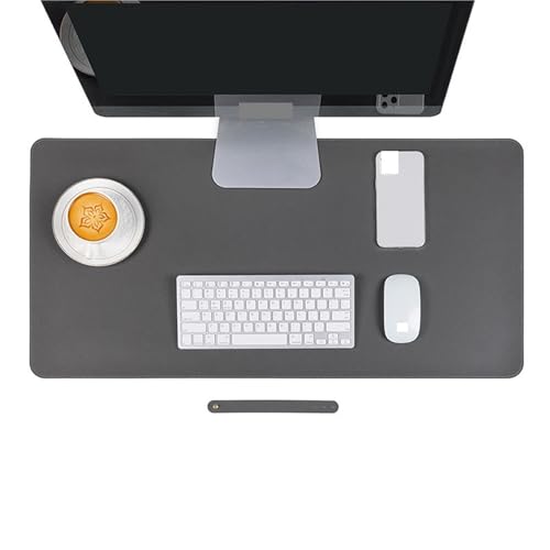 Schreibtischunterlage Schutz PU Schreibtisch Matte Große Größe Büro Wasserdichte Maus Pad XXL Desktop Gaming MousePad Maus Matte Computer Zubehör(Dark Gray,80x40 cm) von LuoAXINN