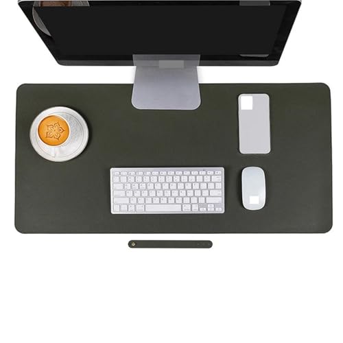 Schreibtischunterlage Schutz PU Schreibtisch Matte Große Größe Büro Wasserdichte Maus Pad XXL Desktop Gaming MousePad Maus Matte Computer Zubehör(Dark Green,60x30 cm) von LuoAXINN