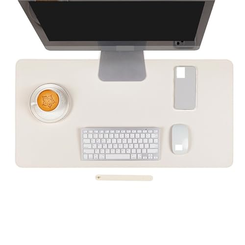 Schreibtischunterlage Schutz PU Schreibtisch Matte Große Größe Büro Wasserdichte Maus Pad XXL Desktop Gaming MousePad Maus Matte Computer Zubehör(White,100x50 cm) von LuoAXINN