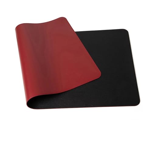 Schreibtischunterlage Zweiseitige tragbare große Mauspad Gamer wasserdichte PU-Leder Wildleder Schreibtischunterlage Computer Mousepad Tastatur Tischabdeckung(Red X black) von LuoAXINN