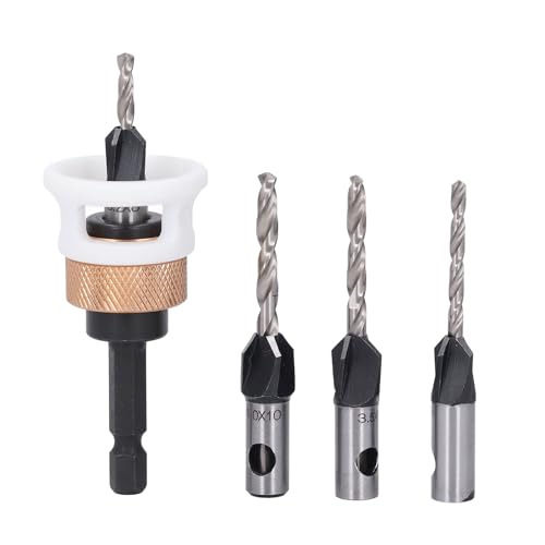Countersink -Bohrbit -Set, 4 Flöte, Aluminiumlegierung, Einstellbare Tiefe Countersink -Holzbohrer -Bit -Set mit Countersink -Holzbohrbitset, 4 Flöte, Aluminiumlegierung Set für Countersink -Bohrbit -Set, 4 Flöte, Aluminiumlegierung, Einstellbare Tiefe Countersink -Holzbohrer -Bit -Set mit Countersink -Holzbohrbitset, 4 Flöte, Aluminiumlegierung Set für von Luocute