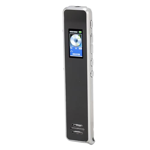 Digitaler Diktiergerät, Audiorecorder, Premium-Mikrofon, Rauschunterdrückung, Sprach-zu-Text-MP3-Player-Wiedergabe, Sprachaktivierter Rekorder mit Kopfhörer, für Vorlesungen, (32G) von Luocute