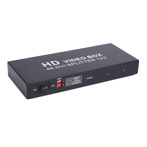 Luocute DVI -Distribution Video Splitter, 2 Ports 1 in 2 Out Support Bis 4K 30Hz mit EDID -Switch -Box für PC -Laptop DVR -Projektor HDTV, Zeigen Sie Digitale Videoinhalte vor Weiteren von Luocute