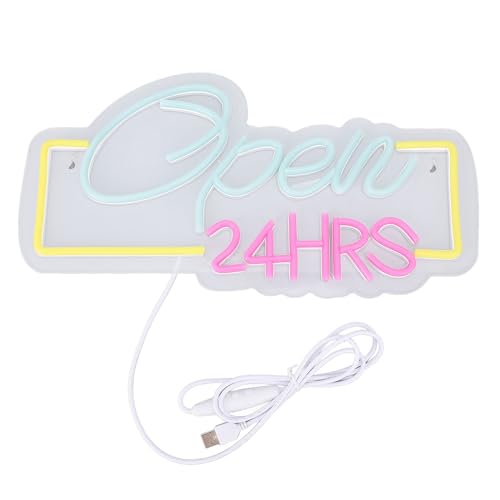 Offenes Neonschild, 24 Stunden 15,7 X 8,2 Zoll Verstellbare Helligkeit USB Powered LED Neon Open Schild Geeignet für Bar Pub Club Shop Hotel Geeignet Offenes Neonschild, 24 Stunden 15,7 X 8,2 Zoll Verstellbare Helligkeit USB Powered LED Neon Open Schild Geeignet für Bar Pub Club Shop Hotel Geeignet von Luocute