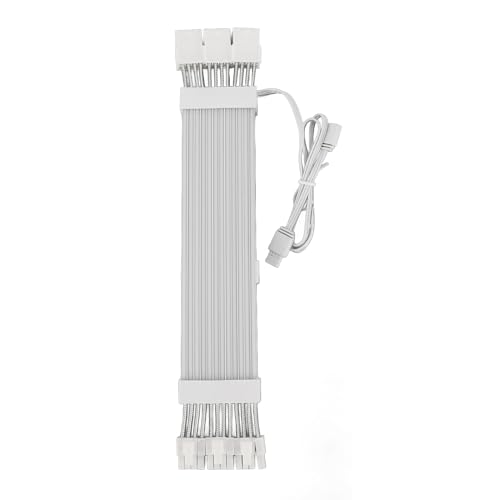 RGB-Stromverlängerungskabel, Adressierbares RGB-Netzteilkabel mit 18 AWG RGB-PC-Kabeln, Motherboard-Netzteil-Verlängerungskabel für Desktop-Computer, Unterstützt 5 (3x8PIN von Luocute