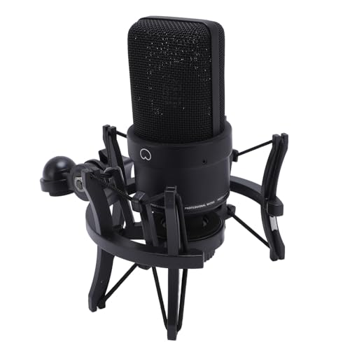 Studioaufnahme XLR -Kondensatormikrofon, 26 Mm Membran -Kit für Klare Tonabholung, Stoßdämpfer, Windschutzscheibe, XLR -Kabel für Podcasting, Streaming, Gaming (Black) von Luocute