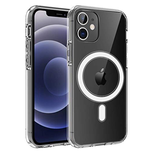 HiChili Clear Case with Mag-Safe for iPhone 12 Mini Hülle, Phone Case Built in Magnet Circle Slim Soft TPU Bumper PC Back Cover for iPhone 12 mini [Shockproof][Anti-Yellowing] Shell, Transparent von Luoiwei