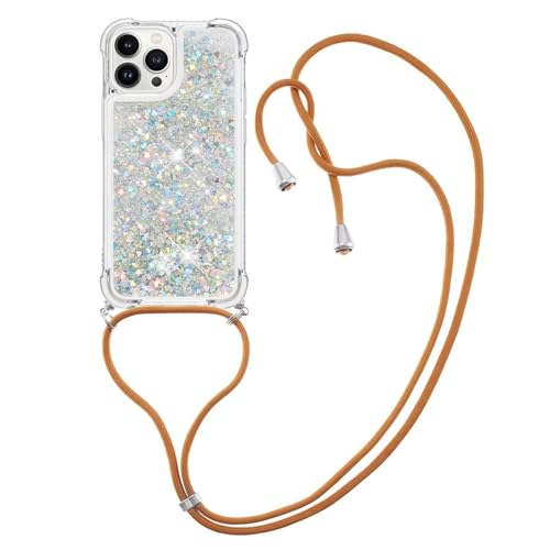 Luoiwei Case for iPhone 12 Mini Hülle mit Band Glitter Liquid Moving Quicksand Cover,Mobile Phone Chain for iPhone 12 Mini Hülle Silikon Transparent,Cute Phone Case for Women/Girls,Silber Luoiwei Case for iPhone 12 Mini Hülle mit Band Glitter Liquid Moving Quicksand Cover,Mobile Phone Chain for iPhone 12 Mini Hülle Silikon Transparent,Cute Phone Case for Women/Girls,Silber von Luoiwei