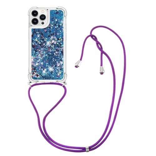 Luoiwei Case for iPhone 13 Hülle mit Band Glitter Liquid Moving Quicksand Cover,Mobile Phone Chain for iPhone 13 Hülle Silikon Transparent,Cute Phone Case for Women/Girls,Dunkelblau Luoiwei Case for iPhone 13 Hülle mit Band Glitter Liquid Moving Quicksand Cover,Mobile Phone Chain for iPhone 13 Hülle Silikon Transparent,Cute Phone Case for Women/Girls,Dunkelblau von Luoiwei