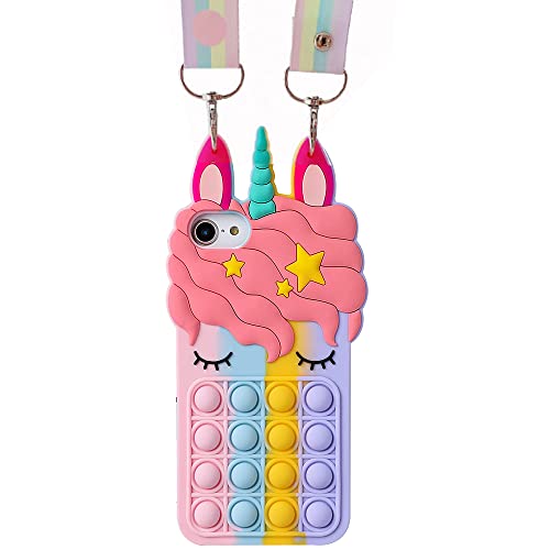 Luoiwei Color Unicorn Silikon Hülle für iPhone 6/6S/7/8/SE 2020 Case mit Band,Fälle Spaß Entwerfen Handyhülle Pop-it Fidget für Kinder Mädchen Jungs Schutz Dünne Süß Komisch Mode Fälle Phone Case Luoiwei Color Unicorn Silikon Hülle für iPhone 6/6S/7/8/SE 2020 Case mit Band,Fälle Spaß Entwerfen Handyhülle Pop-it Fidget für Kinder Mädchen Jungs Schutz Dünne Süß Komisch Mode Fälle Phone Case von Luoiwei