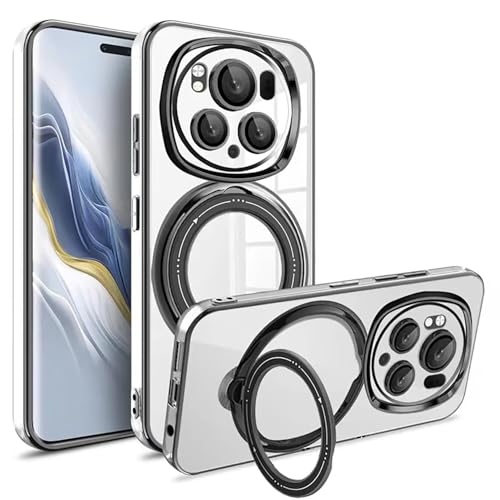 Luoiwei Stand for Huawei Mate 20 Pro Case for MagSafe Magnetic, Transparent, für Huawei Mate 20 Pro Hülle für MagSafe mit Ständer, Shockproof Mobile Phone Case Thin Lens Protection Cover, Black Luoiwei Stand for Huawei Mate 20 Pro Case for MagSafe Magnetic, Transparent, für Huawei Mate 20 Pro Hülle für MagSafe mit Ständer, Shockproof Mobile Phone Case Thin Lens Protection Cover, Black von Luoiwei
