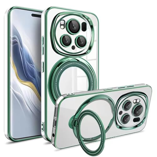 Luoiwei Stand for Huawei Pura 70 Ultra Case for MagSafe Magnetic, Transparent, für Huawei Pura 70 Ultra Hülle für MagSafe mit Ständer, Shockproof Mobile Phone Case Thin Lens Protection Cover, Green Luoiwei Stand for Huawei Pura 70 Ultra Case for MagSafe Magnetic, Transparent, für Huawei Pura 70 Ultra Hülle für MagSafe mit Ständer, Shockproof Mobile Phone Case Thin Lens Protection Cover, Green von Luoiwei