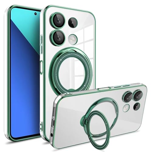 Luoiwei Stand for Xiaomi Redmi Note13 Pro 4G Case for MagSafe Magnetic, Transparent, für Xiaomi Redmi Note13 Pro 4G Hülle für MagSafe mit Ständer, Shockproof Thin Lens Protection Cover, Green Luoiwei Stand for Xiaomi Redmi Note13 Pro 4G Case for MagSafe Magnetic, Transparent, für Xiaomi Redmi Note13 Pro 4G Hülle für MagSafe mit Ständer, Shockproof Thin Lens Protection Cover, Green von Luoiwei