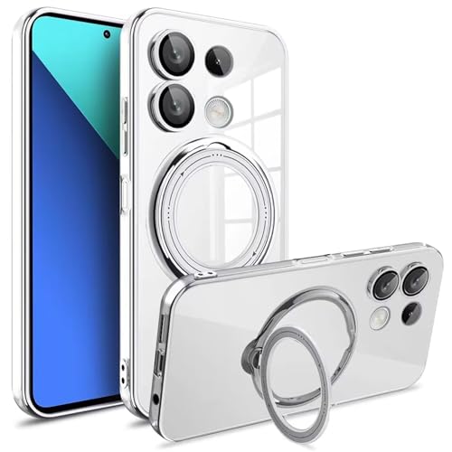 Luoiwei Stand for Xiaomi Redmi Note13 Pro 4G Case for MagSafe Magnetic, Transparent, für Xiaomi Redmi Note13 Pro 4G Hülle für MagSafe mit Ständer, Shockproof Thin Lens Protection Cover, Silver Luoiwei Stand for Xiaomi Redmi Note13 Pro 4G Case for MagSafe Magnetic, Transparent, für Xiaomi Redmi Note13 Pro 4G Hülle für MagSafe mit Ständer, Shockproof Thin Lens Protection Cover, Silver von Luoiwei
