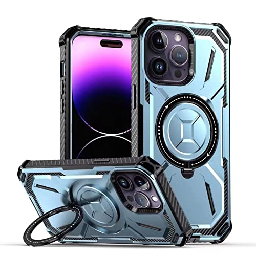 Luoiwei Stand für iPhone 14 Pro Hülle für MagSafe mit Ständer, Militärische Schutzhülle Dünne Handyhülle Slim Case Cover, Blau Luoiwei Stand für iPhone 14 Pro Hülle für MagSafe mit Ständer, Militärische Schutzhülle Dünne Handyhülle Slim Case Cover, Blau von Luoiwei