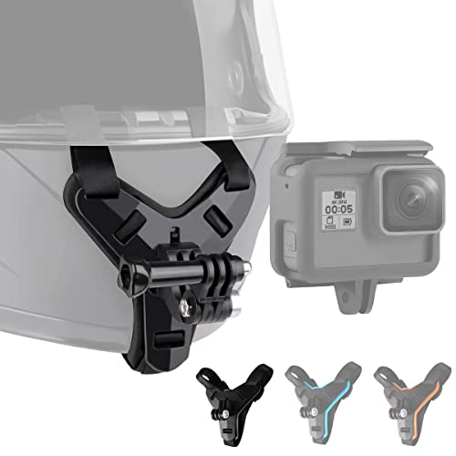 Lupholue Motorradhelm-Kinnriemenhalterung, Compatible with GoPro Hero 13 12 11 10 9 8 7, (2018), 6 5 4 3, Hero Black, Session, Xiaomi Yi, SJCAM (Schwarz) von Lupholue