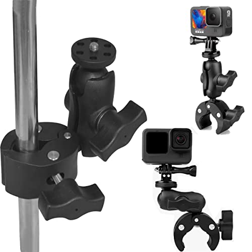 Lupholue Super Clamp Action-Kamera-Klemmmontage-Monitor 360 ° Doppelkugelkopfhalterung mit 1/4 "-20 Gewinde for GoPro, AKASO, DJI Action, DSLR-Digitalkamera-Monitor, LED-Leuchten von Lupholue